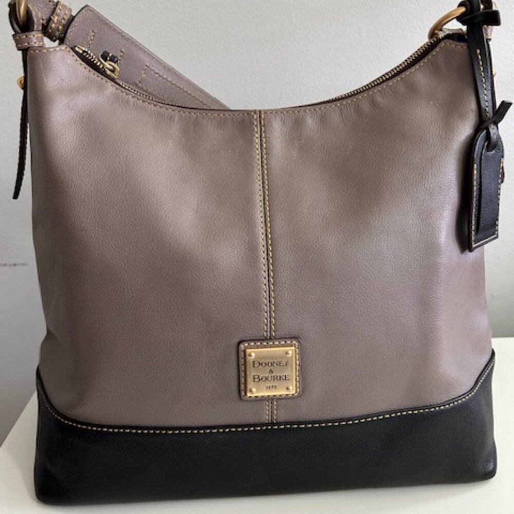 Dooney & Bourke Sophie Hobo Bag Grayish/purple Red Interior Used Great Condition